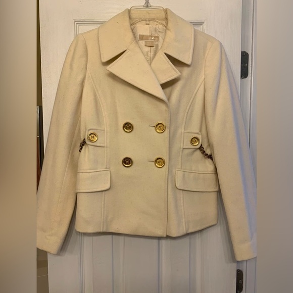 Michael Kors Designer Wool Double Breasted Blazer with Gold Buttons and Chains - Picture 7 of 7